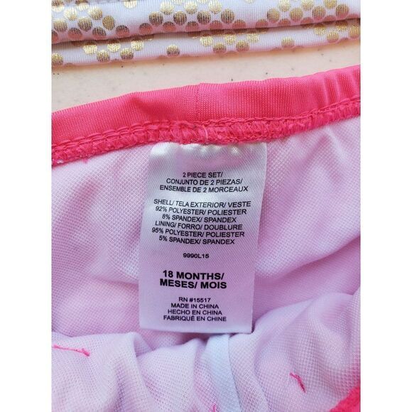 Baby Girls Swimsuit Pink Tankini Swimwear 2 piece Set 18 months NWOT - Picture 5 of 6